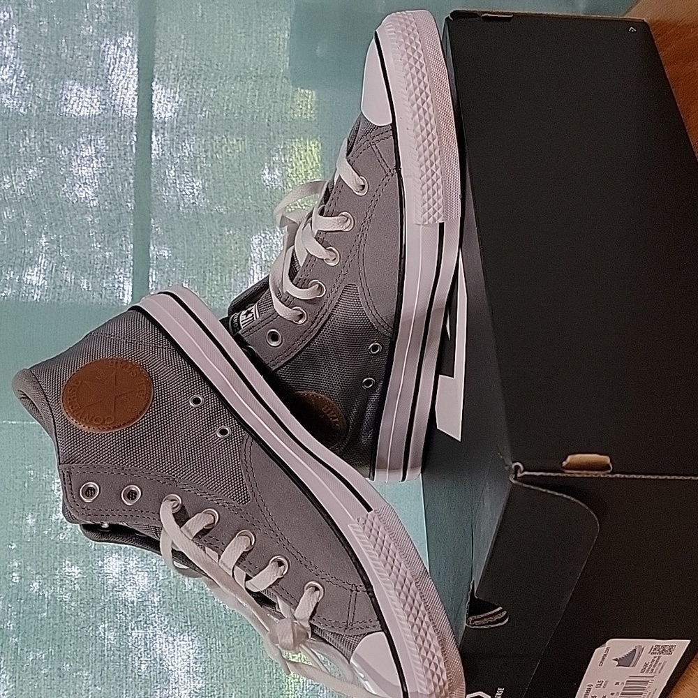 Men's Converse Chuck Taylor All Star Malden Hi Sneakers, Grey/White, 11.5, NIB - Picture 4 of 12